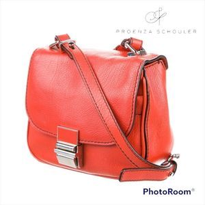 PROENZA SCHOULER SMALL RED GRAINED LEATHER CROSSBODY BAG